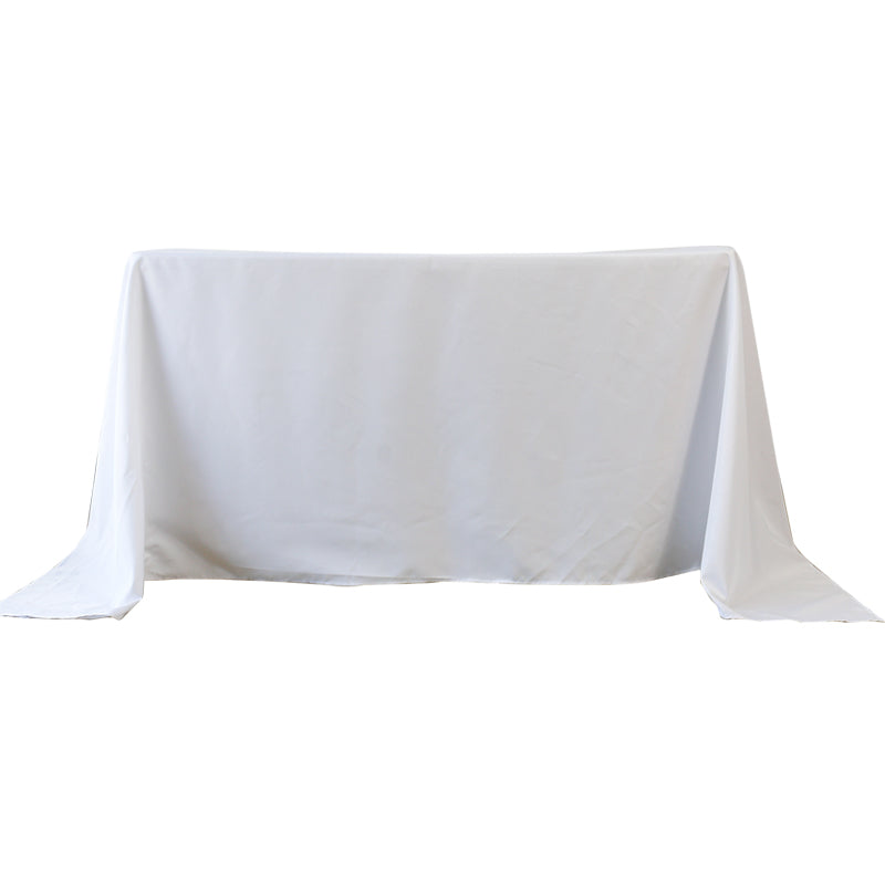 5-Pack White Polyester Rectangle Tablecloth 190gsm 90" x 132"