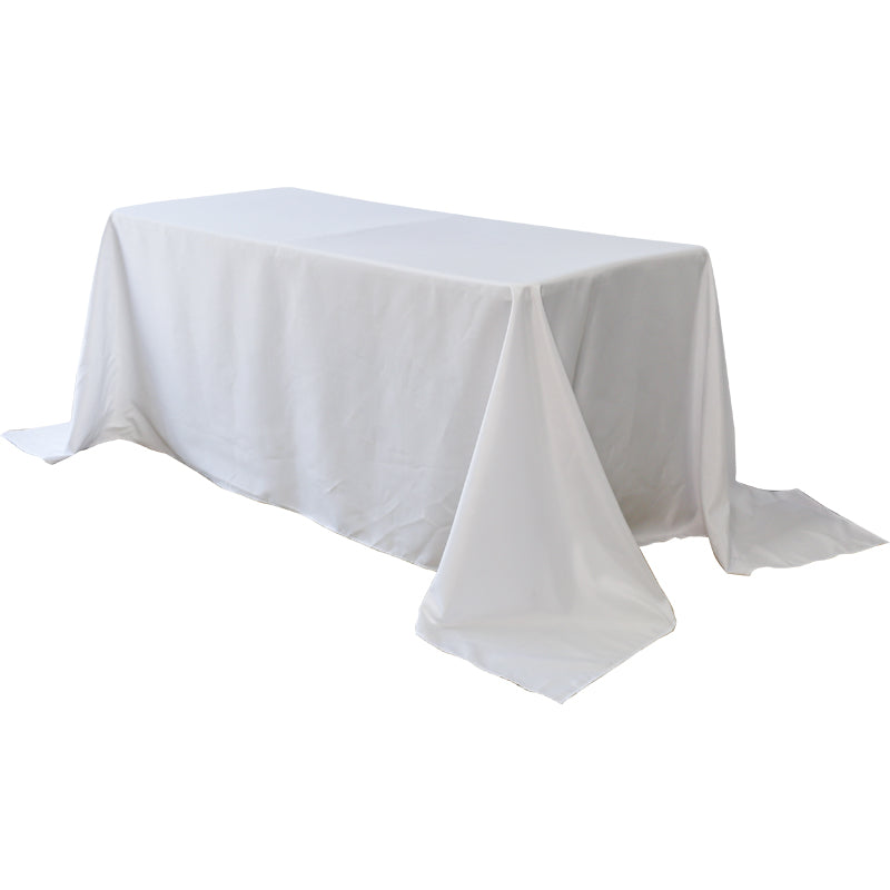 5-Pack White Polyester Rectangle Tablecloth 190gsm 90" x 156"