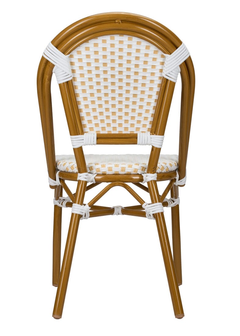 Toulouse White and Beige French Bistro Set Includes 40" Table and 4 Chairs FBK-WB-WB4-AX