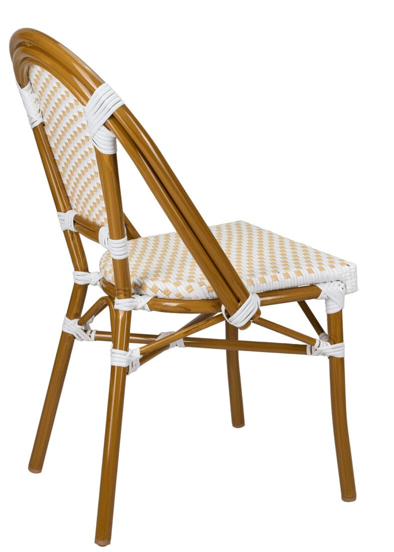 Toulouse White and Beige French Bistro Set Includes 40" Table and 4 Chairs FBK-WB-WB4-AX