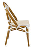 Toulouse White and Beige French Bistro Set Includes 40" Table and 4 Chairs FBK-WB-WB4-AX