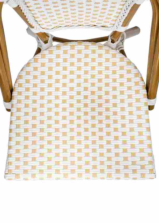 Toulouse White and Beige French Bistro Set Includes 40" Table and 4 Chairs FBK-WB-WB4-AX