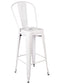 Chivari White Hi Gloss Tolix Style Metal Barstool with Back BTBMW-AX-T