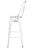 Chivari White Hi Gloss Tolix Style Metal Barstool with Back BTBMW-AX-T