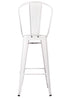 Chivari White Hi Gloss Tolix Style Metal Barstool with Back BTBMW-AX-T