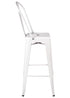Chivari White Hi Gloss Tolix Style Metal Barstool with Back BTBMW-AX-T