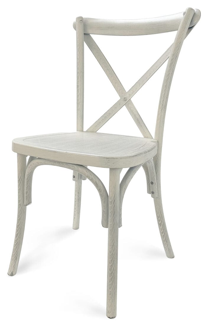 Chivari White Distressed ToughResin™ Cross Back Chair CXRWD-ZG-T