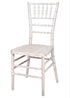 Chivari White Distressed WoodGrain™ Resin Steel Skeleton™ Chiavari Chair CCRWDB-STEEL-AX-T