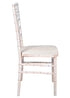 Chivari White Distressed WoodGrain™ Resin Steel Skeleton™ Chiavari Chair CCRWDB-STEEL-AX-T