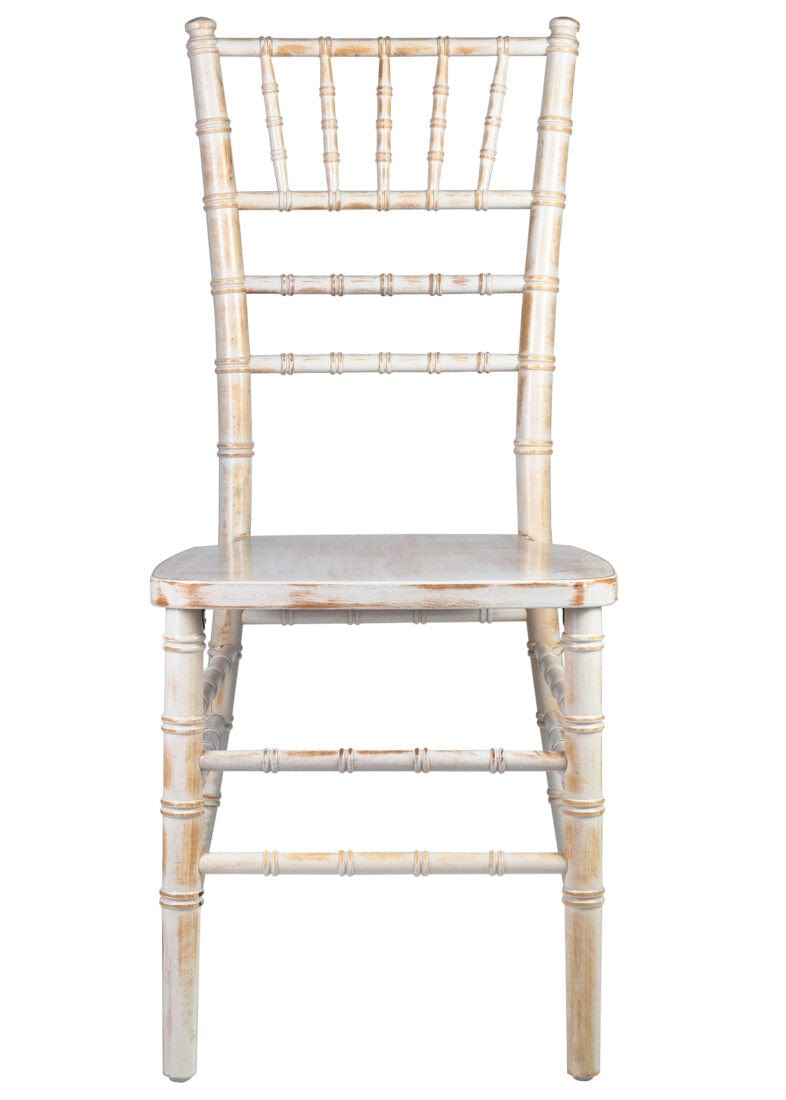 Chivari 40 Chair Pack White Distressed ToughWood™ Chiavari Chair CCWWD-ZG-T-40