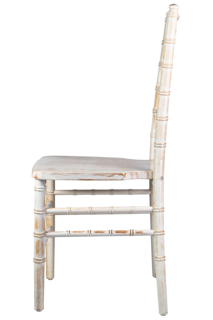 Chivari 40 Chair Pack White Distressed ToughWood™ Chiavari Chair CCWWD-ZG-T-40