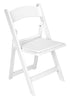 Chivari White Resin Folding Chair with Slatted Seat and White Padded Seat – 2 Styles in 1 CFRW2N1-SLATTED-CX-T