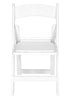 Chivari White Resin Folding Chair with Slatted Seat and White Padded Seat – 2 Styles in 1 CFRW2N1-SLATTED-CX-T