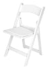 Chivari White Resin Folding Chair with Slatted Seat and White Padded Seat – 2 Styles in 1 CFRW2N1-SLATTED-CX-T