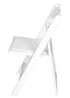 Chivari White Resin Folding Chair with Slatted Seat and White Padded Seat – 2 Styles in 1 CFRW2N1-SLATTED-CX-T