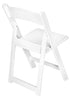 Chivari White Resin Folding Chair with Slatted Seat and White Padded Seat – 2 Styles in 1 CFRW2N1-SLATTED-CX-T