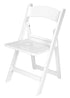 Chivari White Resin Folding Chair with Slatted Seat and White Padded Seat – 2 Styles in 1 CFRW2N1-SLATTED-CX-T