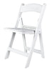 Chivari White SuperResin™ Folding Chair with Stainless Steel Hardware CFRWS-AX-T