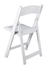 Chivari White SuperResin™ Folding Chair with Stainless Steel Hardware CFRWS-AX-T