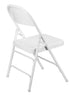 Chivari 100 White Metal Folding Chairs + 12 Plastic Round Table Kit CFMW-100-12RD-KT
