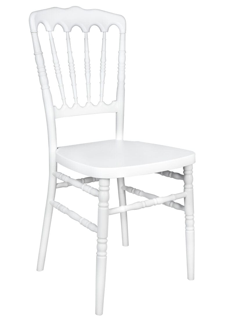 Chivari White Steel Skeleton™ Resin Napoleon Chair CNRW-STEEL-CX-T