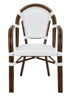 Toulouse White French Bistro Set Includes 40" Table and 4 Chairs with Arms FBK-WWD-AWD4-AX