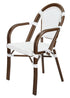 Toulouse White French Bistro Set Includes 48" x 36" Table and 4 Chairs with Arms FBK-SQ-WWD-AWD4-AX