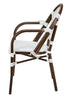 Toulouse White French Bistro Set Includes 40" Table and 4 Chairs with Arms FBK-WWD-AWD4-AX