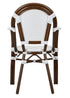 Toulouse White French Bistro Set Includes 40" Table and 4 Chairs with Arms FBK-WWD-AWD4-AX