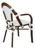Toulouse White French Bistro Set Includes 40" Table and 4 Chairs with Arms FBK-WWD-AWD4-AX