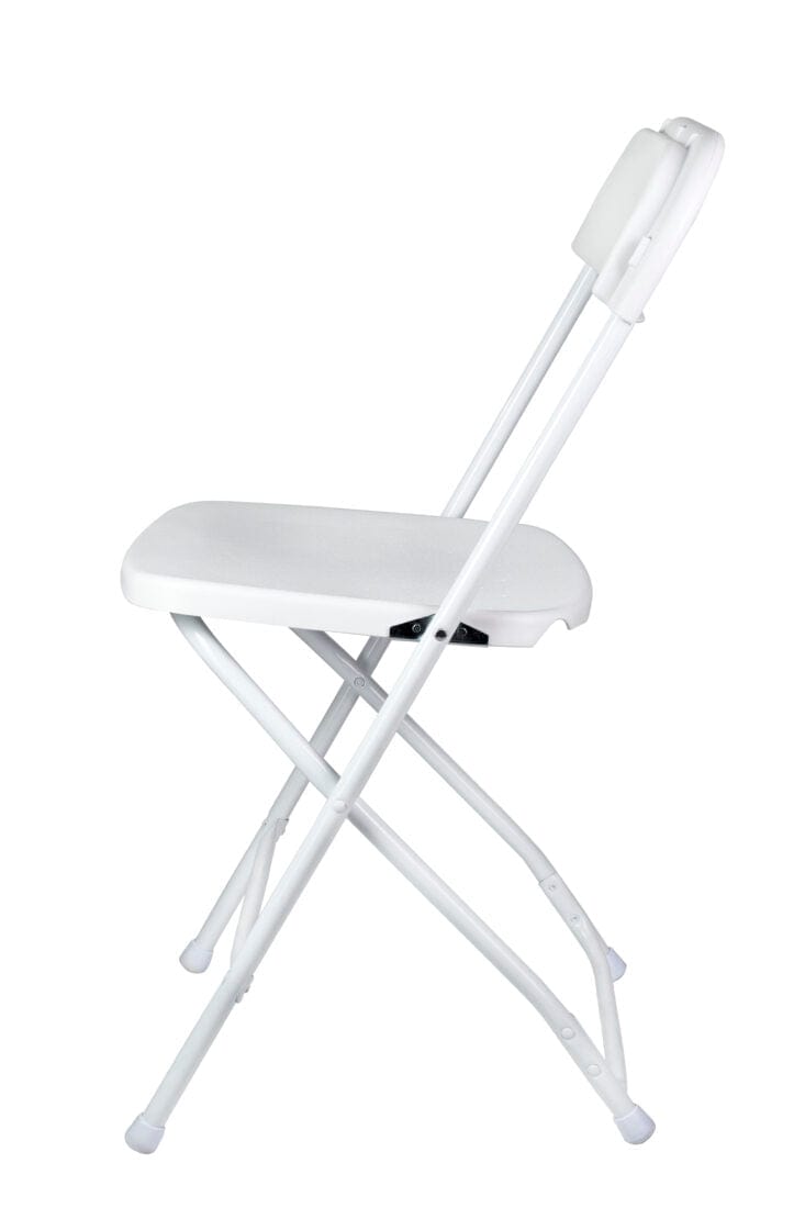 Chivari White Folding Chair (Steel-Poly Chair) CFPW-CX-T
