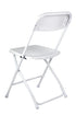 Chivari 100 Pack White Plastic Folding Chair and 10 96" (8 Foot) Rectangular Plywood Banquet Table CFPW-100PLY96-KT