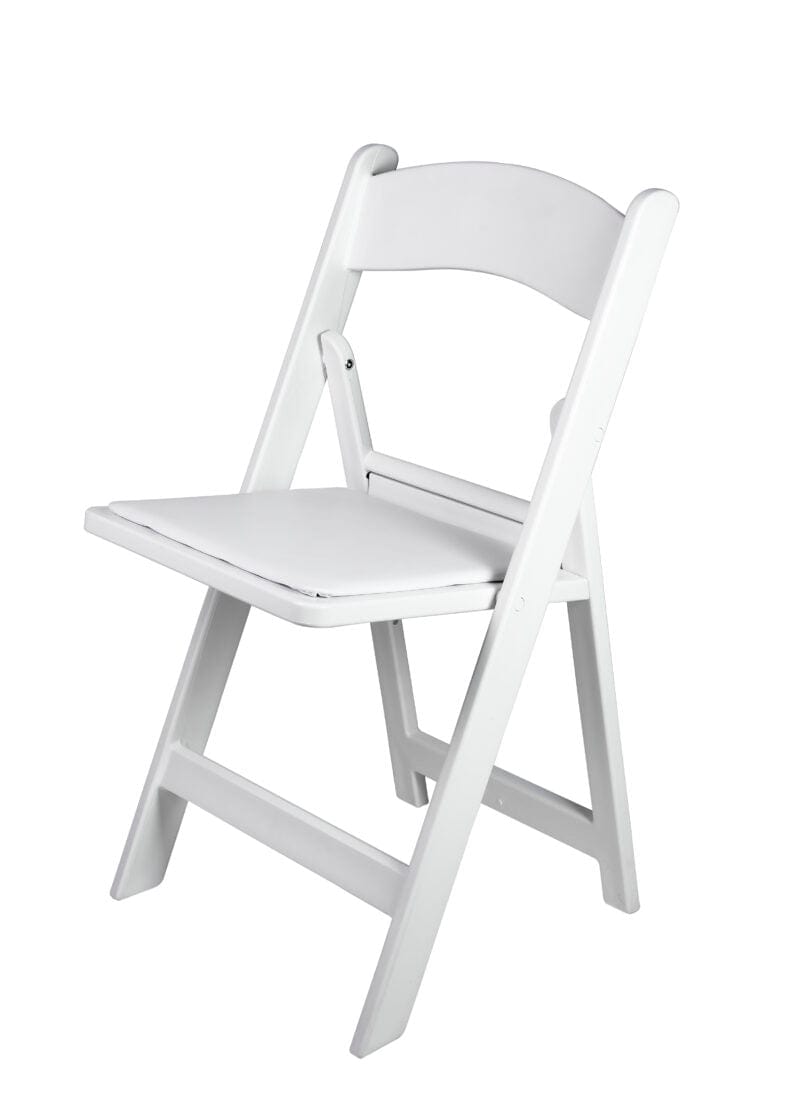 Chivari White SuperResin™ Folding Chair CFRW-AX-T