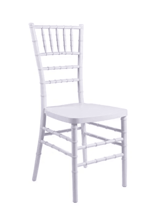 White Resin Steel Skeleton Chiavari Chair by Chivari CCRW-STEEL-AX-T Right