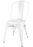Chivari White Hi Gloss Tolix Style Metal Chair CTMW-AX-T