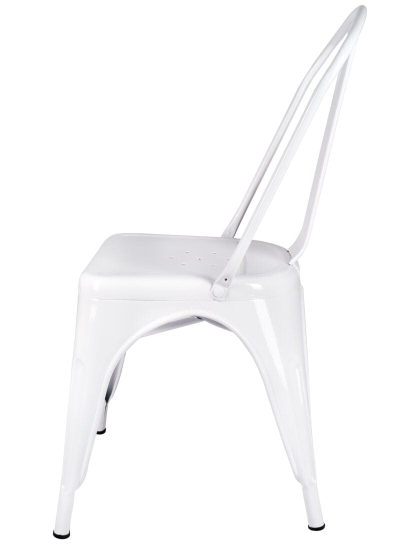 Chivari White Hi Gloss Tolix Style Metal Chair CTMW-AX-T