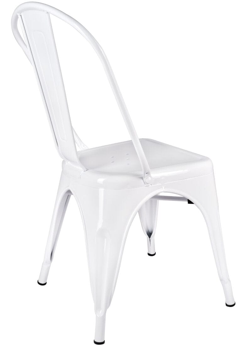 Chivari White Hi Gloss Tolix Style Metal Chair CTMW-AX-T