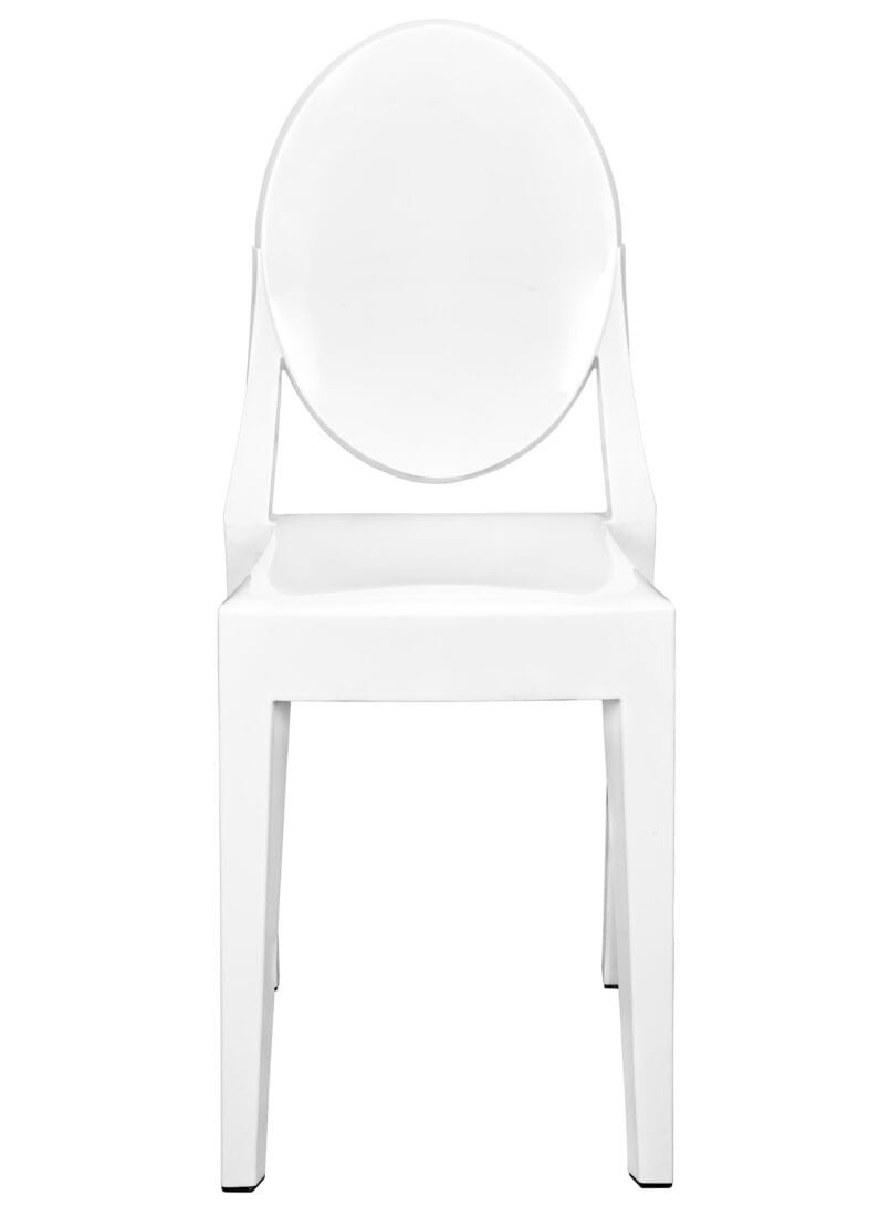 Chivari White Resin Oval Back Victoria Ghost Chair CGVRW-ZG-T