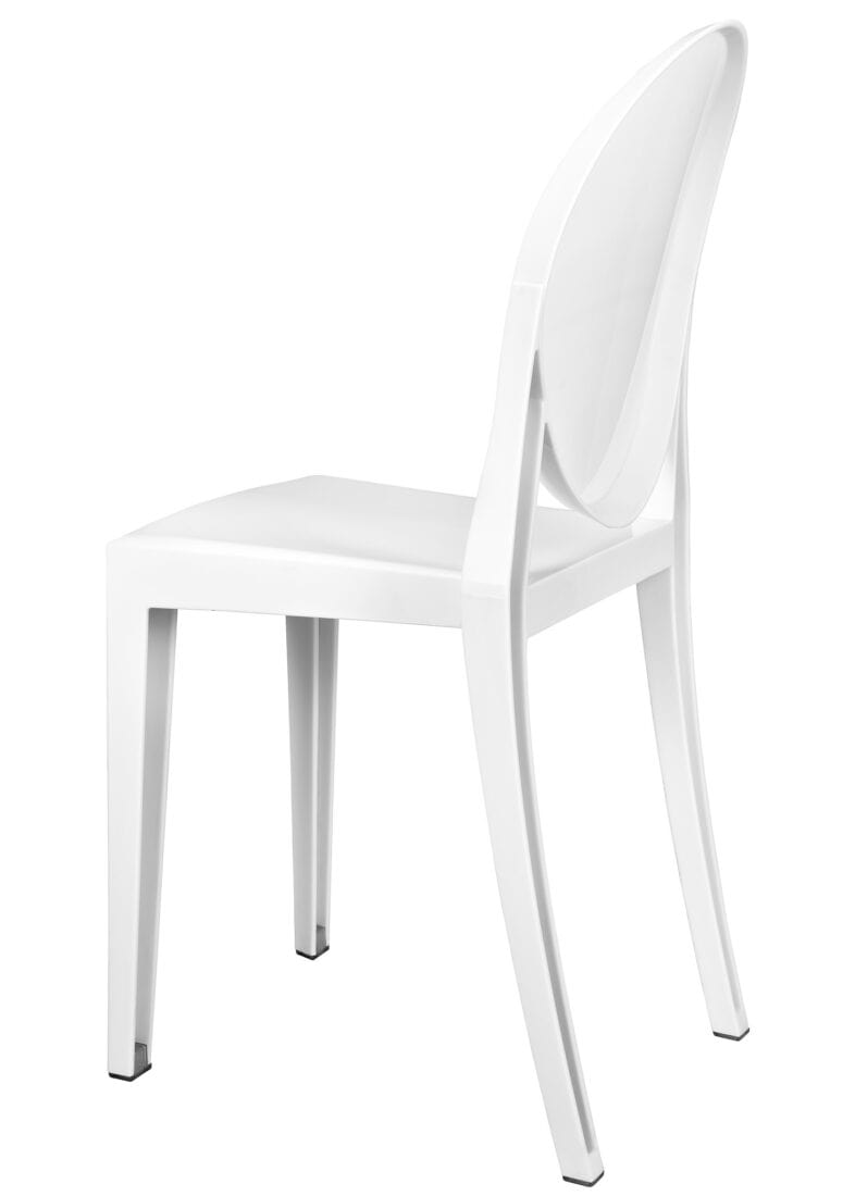 Chivari White Resin Oval Back Victoria Ghost Chair CGVRW-ZG-T