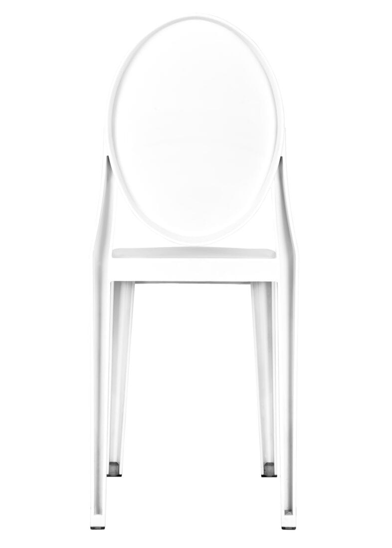 Chivari White Resin Oval Back Victoria Ghost Chair CGVRW-ZG-T