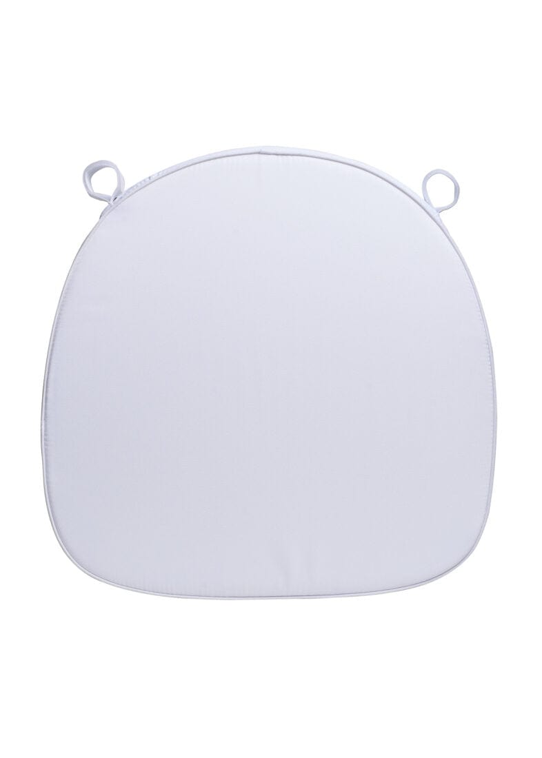 Chivari White Fabric 2" Thick Cross Back Cushion CUSHXSTRAP-WHI-AX-T