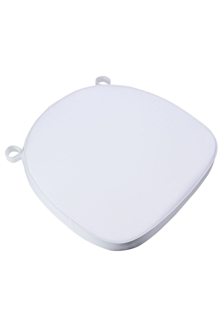 Chivari White Fabric 2" Thick Cross Back Cushion CUSHXSTRAP-WHI-AX-T