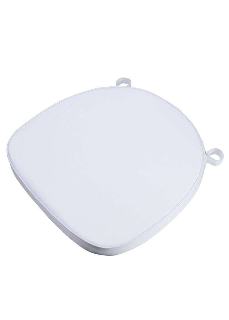 Chivari White Fabric 2" Thick Cross Back Cushion CUSHXSTRAP-WHI-AX-T