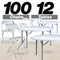 Chivari 100 Pack White Plastic Folding Chair and 12 60" (5 Foot) Round Plastic Folding Table CFPW-100PLS60-KT