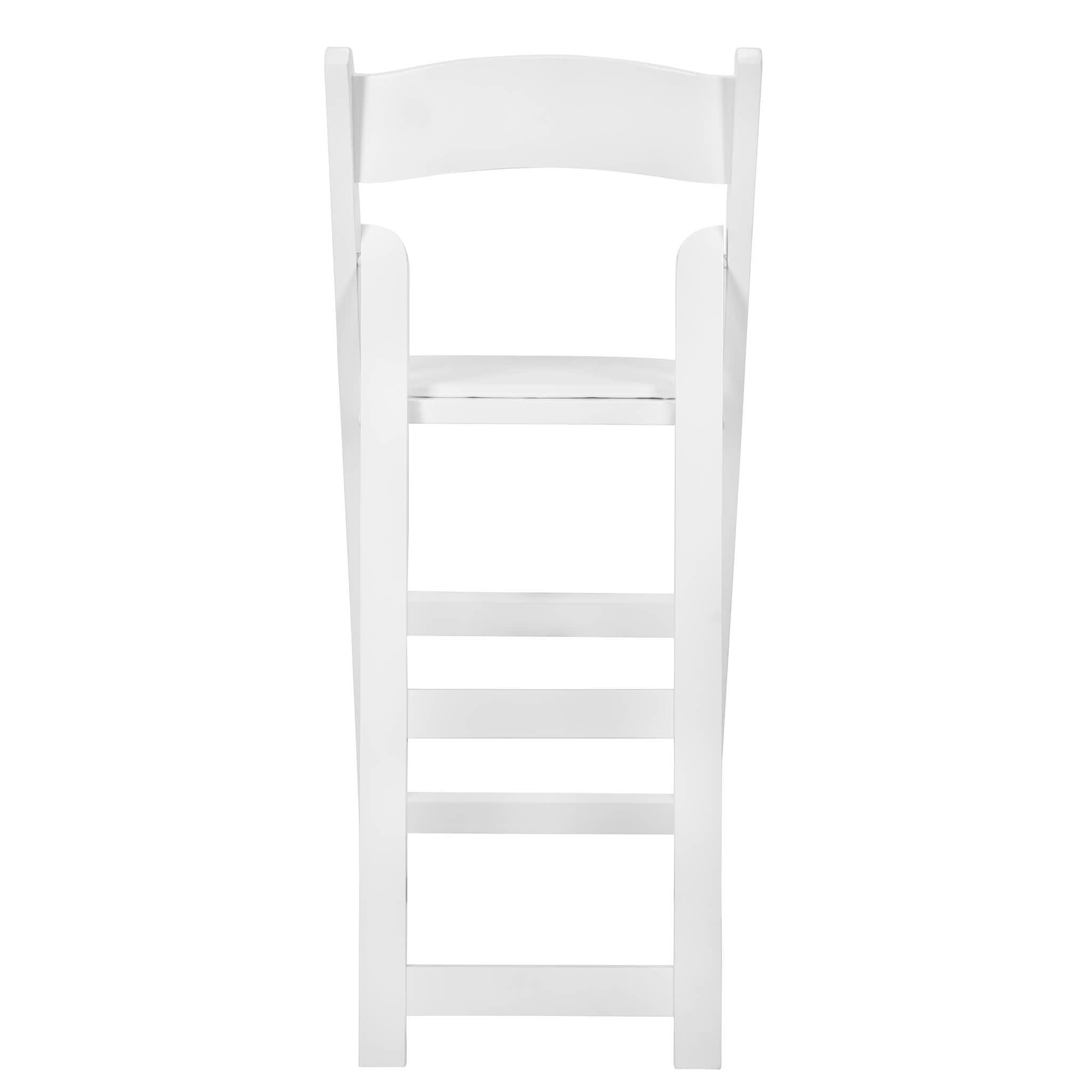 Chivari White ToughWood™ Folding Bar Stool with Padded Seat BFWW-AX
