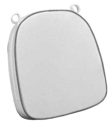 Chivari White with Gray Piping 2.5" Thick Chair Cushion - World's Best Cushions CUSHBST-WGR-AX-T