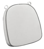 White with Gray Piping 2.5" Thick Chair Cushion - World's Best Cushions