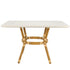Toulouse 48" x 36" Glass Top White and Beige French Bistro Table TBTP4836WB-KT-AX-T