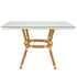 Toulouse 48" x 36" Glass Top White and Beige French Bistro Table TBTP4836WB-KT-AX-T