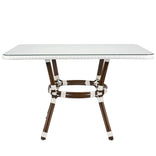 48" x 36" Glass Top White French Bistro Table